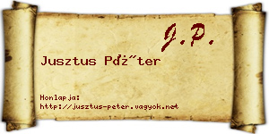 Jusztus Péter névjegykártya